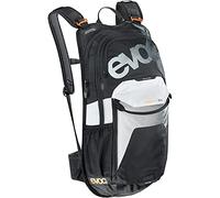 EVOC STAGE 12 TEAM technical cycling backpack for outdoor activities (AIR FLOW CONTACT system, adjustable shoulder straps, tool compartment, hydration bladder compartment), Black/White