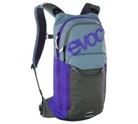 EVOC STAGE 6 Backpack, cycling backpack (Brace link shoulder straps, hiking backpack with Air flow contact system, lightweight & compact, backpack for mountain bikers), Steel - Violet - Dark Olive