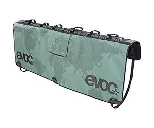 EVOC TAILGATE PAD for safe bike transport on pick-up trucks (secure fixation of up to 6 bikes, access to the tailgate lever, protection for pickup and bike, size: XL), Olive