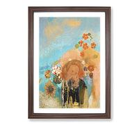 Evocation of Roussel by Odilon Redon Framed Print | A2 Walnut Framed Wall Art | Ready to Hang | Modern Nature Picture | Living Room Bedroom Lounge Office