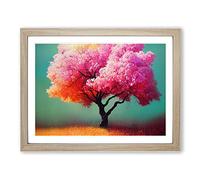 Evocative Apple Tree Framed Print | A2 Oak Framed Wall Art | Ready to Hang | Modern Floral Picture | Living Room Bedroom Lounge Office
