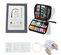EVOCKAY 2026 New Embroidery Stitch Book Kit - Ideal Cross Stitch & Embroidery Kit for All Skill Levels - Beginner-Friendly Sewing Kit with Instructions & Embroidery Hoop