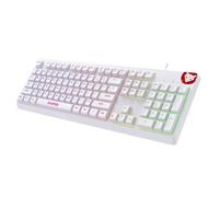 EvoFox Deathray RGB Gaming Keyboard | 16 Million True Prism Colors | Seven Backlight Effects and One Custom Effect | Silent Membrane Keys | Anti Ghosting and Windows Lock Key | Braided Cable | (White)