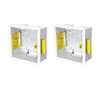 Evoges 1 Gang Dry Lining Back Box 35mm | Fast-Fit Electrical Wall Box for Plasterboard (Pack of 2)