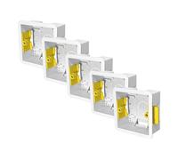 Evoges 1 Gang Dry Lining Back Box 35mm | Fast-Fit Electrical Wall Box for Plasterboard (Pack of 5)