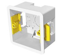 Evoges 1 Gang Dry Lining Back Box 47mm | Deep Electrical Wall Box for Plasterboard | Fast-Fit Design (Pack of 1)