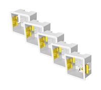 Evoges 1 Gang Dry Lining Back Box 47mm | Deep Electrical Wall Box for Plasterboard | Fast-Fit Design (Pack of 5)
