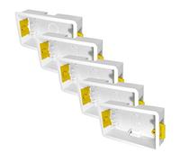 Evoges 2 Gang Dry Lining Back Box 35mm | Fast-Fit Electrical Wall Boxes for Plasterboard (Pack of 5)