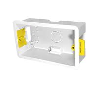 Evoges 2 Gang Dry Lining Back Box 47mm | Deep Electrical Wall Box for Plasterboard | Fast-Fit Design (Pack of 1)