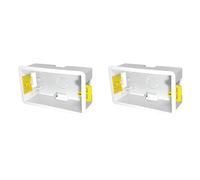 Evoges 2 Gang Dry Lining Back Box 47mm | Deep Electrical Wall Box for Plasterboard | Fast-Fit Design (Pack of 2)