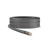 Evoges 6242Y 2.5mm² Twin and Earth Cable - Grey PVC Sheathed Flat Fixed Wiring Electrical House Cable - BASEC Approved BS 6004, Brown/Blue Cores with 1.5mm Earth, 2.5sqmm - Various Lengths (4 m)
