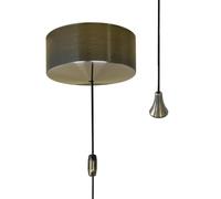 Evoges 6AX 2-Way Ceiling Pull Cord Switch | Antique Brass | Raised Rounded Steel Body with Matching Brass Acorn | No Indicator | Screw Terminals | Bathrooms, Utility Rooms & Bedrooms | BS EN 60669