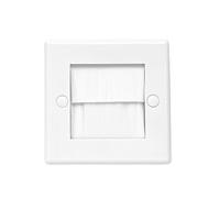 Evoges Brush Faceplate White Brushplate Wall Plate (Pack of 1, 1 Gang Single)