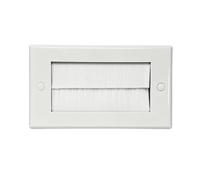 Evoges Brush Faceplate White Brushplate Wall Plate (Pack of 1, 2 Gang Double)