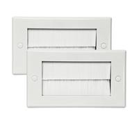 Evoges Brush Faceplate White Brushplate Wall Plate (Pack of 2, 2 Gang Double)