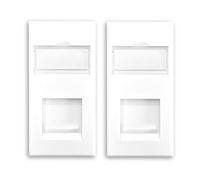 Evoges CAT6A UTP RJ45 Ethernet Module, Pack Of 2 - White 25x50mm Data Outlet, Unshielded, Toolless IDC Punch Down - Ideal for Structured Cabling, Wall Plates & Faceplates