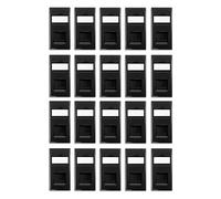 Evoges CAT6A UTP RJ45 Ethernet Module, Pack Of 20 - Black 25x50mm Data Outlet, Unshielded Euro Module, Toolless IDC Punch Down, Fits UK Faceplates - 10Gbps Network Jack