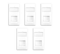 Evoges CAT6A UTP RJ45 Ethernet Module, Pack Of 5 - White 25x50mm Data Outlet, Unshielded, Toolless IDC Punch Down - Ideal for Structured Cabling, Wall Plates & Faceplates