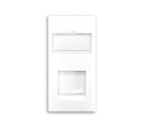 Evoges CAT6A UTP RJ45 Ethernet Module - White 25x50mm Data Outlet, Unshielded, Toolless IDC Punch Down - Ideal for Structured Cabling, Wall Plates & Faceplates