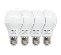 EVOGES E27 Screw in LED Bulbs Very Warm White 2700K | 9W A60 GLS Shape, 860LM, 60W Equivalent, Non-Dimmable Energy Saving Light Bulbs, 25,000 Hours Long Life, 4 Pack