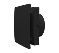 EVOGES EvoFlow 100mm/4 Bathroom Extractor Fan, Flat Fascia, Black, Timer | Quiet 33dB(A) modern flat fascia design bathroom extractor fan, 2-30 min timer, IP44 Zone 2, black ABS finish, Part F&L