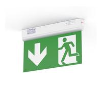 Evoges LED Self-Test 3 Hour Emergency Exit Sign Light with Self Test Function and Remote, 4-in-1 Mounting (Ceiling, Wall, End, Suspension), IP42, Maintained and Non Maintained Operation