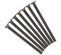 Evoges M3.5 x 50mm Long Flat Head Electrical Machine Screws for Flat Plate Sockets Switches Plugs, Steel, Countersunk, Slotted, Black Nickel, Pack of 20