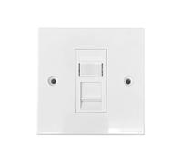 Evoges Multi-Purpose Ethernet Wall Socket, RJ45 Port, CAT6A/CAT6/CAT5E/CAT5 Compatible Network Cable LAN Keystone Jack White (1 Port)