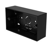 Evoges Pattress Box Black 44mm Deep - PVC Surface Back Box with Knockouts, Rounded Corners - Electrical Mounting Box for Light Switches & Plug Sockets (2 Gang)