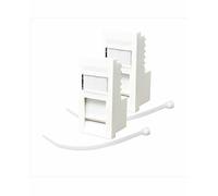 Evoges RJ45 Cat6 Outlet Module UTP 25mm x 50mm 1Gbps High Speed Ethernet Networking for Office, Data Centers, and Homes (Pack of 2, White)