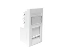 Evoges RJ45 Cat6 Outlet Module UTP 25mm x 50mm 1Gbps High Speed Ethernet Networking for Office, Data Centers, and Homes (Pack of 1, White)