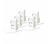 Evoges RJ45 Cat6 Outlet Module UTP 25mm x 50mm 1Gbps High Speed Ethernet Networking for Office, Data Centers, and Homes (Pack of 5, White)