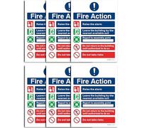 Evoges Self Adhesive Vinyl Fire Action Notice Sign 150mm x 200mm (6)