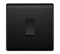 Evoges Vector 1 Gang 2 Way Intermediate 10AX Light Switch, Gloss Black | For multi-point lighting control - durable heat-resistant thermoset with fixing screws and caps