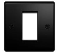 Evoges Vector 1 Gang Modular Faceplate, 25x50mm Aperture, Gloss Black