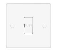 EVOGES Vector 13A Unswitched Fused Connection Unit, White, UK FCU Spur Plate, 13A Fuse Included, Screw Caps Supplied