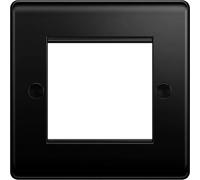 Evoges Vector 2 Gang Modular Faceplate, 50x50mm Aperture, Gloss Black | Accepts two standard 25x50mm data/AV modules - complete fixing screw and cap kit for a neat finish