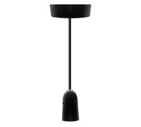 EVOGES Vector Black Ceiling Pendant Light Fitting | E27 Screw Lamp Holder, 100W Max, 6 Inch Adjustable Cable, Ideal for Kitchen, Bedroom & Living Room