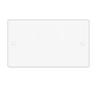 EVOGES Vector Blanking Plate - White Gloss, 1 Gang & 2 Gang Options, Premium Thermoset Cover for Unused Back Boxes (2 Gang)