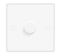 EVOGES Vector Push Dimmer Switch - White Gloss, LED Compatible, 250VA, 1 Gang or 2 Gang Options (1 Gang)