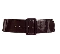 eVogues Women's Wide Patent Leather Buckle High Waist Fashion Belt, Brown, One Size Plus