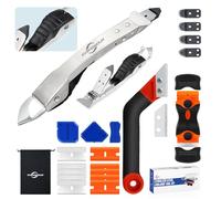 EVOHONOUR Caulking Tool Kit, Stainless Steel Caulk Remover Tool, 4 in 1 Grout Removal Tool for Bathroom, Kitchen, Floor, Window, Sink Joint, Frames Seal
