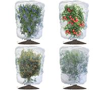Evoio 4 Pcs Garden Plant Fruit Tree Bird Netting Protection Blueberry Bushes Netting Covers Bags with Drawstring, 4 x 4.6 ft Shrubs Bush Tomato Strawberry Berry Barrier Mesh Cover Net Protector