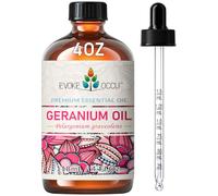 EVOKE OCCU Geranium Essential Oil for Skin & Aromatherapy | Relaxing Scent for Hair Scalp Care, Diffuser, Massage, DIY Soap Candle & Home Cleaning - 118ml / 4 fl oz