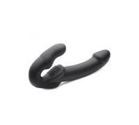 Evoke Rechargeable Vibrating Silicone Strapless Strap-On - Black