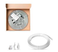 Evokk 3.5m Flexible Bendable Curtain Track Rail Kit - Ceiling or Wall Mounted Heavy Duty Plastic Bay Window Curtain Rail, 18 Mounts, 48 Sliding Hooks, 6 Stoppers, Double or Single Curtain Use