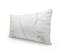 EVOKK Bamboo Memory Foam Pillows - 1 Pack Soft Memory Foam Pillow for Neck & Shoulder Support, Hypoallergenic Bed Pillows with Removable Covers for Side & Back Sleepers