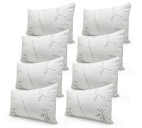 EVOKK Bamboo Memory Foam Pillows - 8 Pack Soft Memory Foam Pillow for Neck & Shoulder Support, Hypoallergenic Bed Pillows with Removable Covers for Side & Back Sleepers
