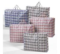 Evokk EXTRA LARGE Strong and Durable Laundry Bags | Pack of 5, Ideal for Laundry, Moving House Shopping-Storage, Reusable Store Zip Bag,Red, Black, Blue (Pack of 5, 60L x 50W x 25H)