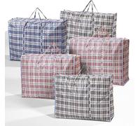 Evokk EXTRA LARGE Strong and Durable Laundry Bags | PACK of 5 | Ideal for Laundry/Moving House/Shopping/Storage | Reusable Store Zip Bag,Red, Black, Blue (80L x 60W x 1H)